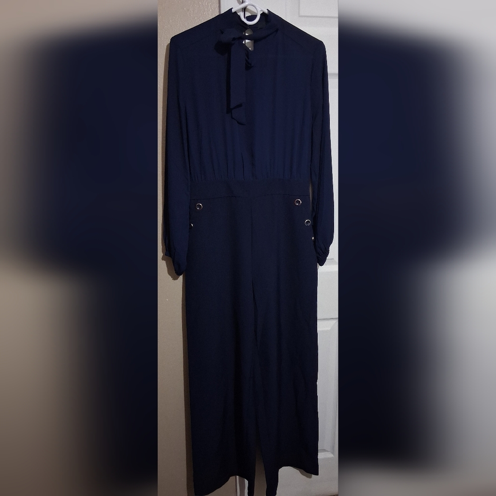 New York & Company Dark Blue Stylish Jumpsuit